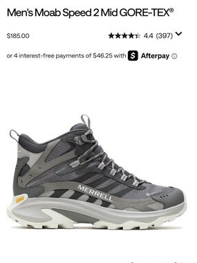 Merrell Men's Moab Speed 2 Mid GORE-TEX Hiking Boot — Asphalt